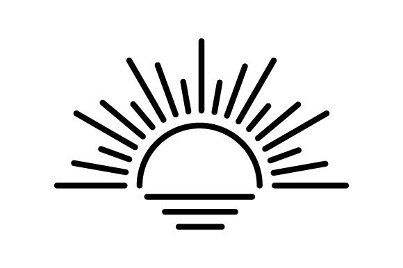inicio modern thin black sun icon graphics 4277540 1